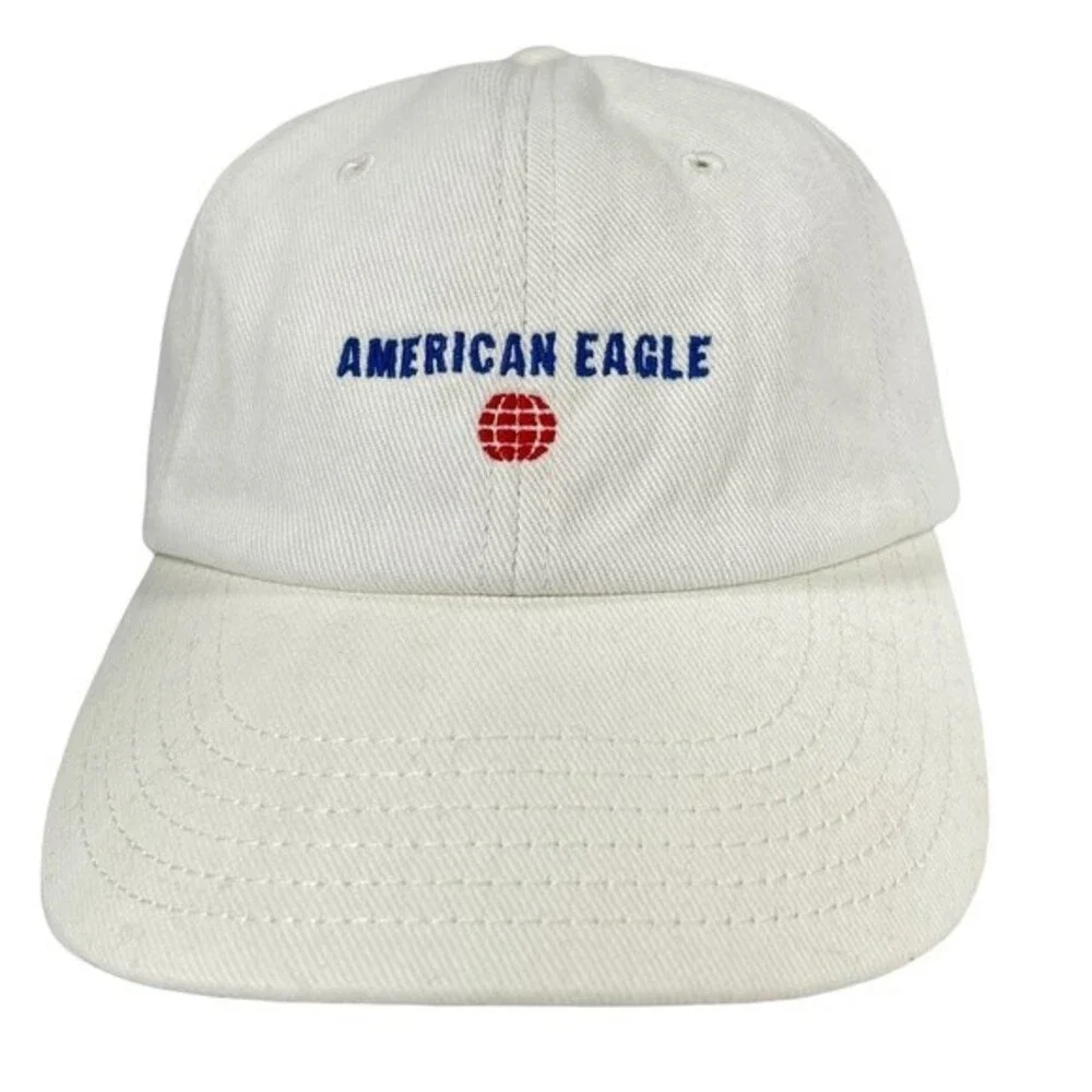 American Eagle Outfitters Hat AE White Embroidered Logo 100% Cotton One Size